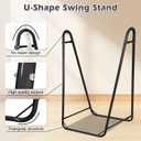 Hammock Chair with U Shape Stand, Cotton Swing Chair with Side Pocket