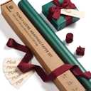 Vitalizart Green Wrapping Paper Set 17" Pearly-Lustre With Silk Like Satin Ribbon & Gift Tags Recyclable Christmas Gift Wrapping Birthday Baby Shower Wedding Handmade Crafts 197"(16.4 Ft)