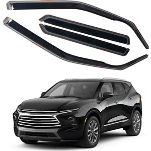 in Channel Rain Guards Fit for Chevrolet Chevy Blazer 2019 2020 2021 2022 2023 2024 2025, Smoke Tinted Side Window Wind Deflectors, Vent Window Visors Shades Shield, 4pcs