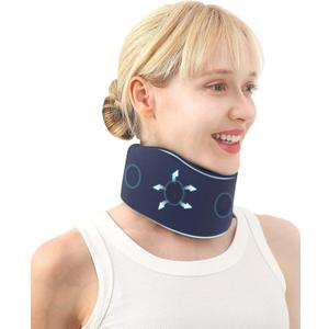Neck Brace, Silicone Washable Upgrade, Cervical Collar for Neck Pain and Support, Soft Cervicorrect Neck Brace for Sleeping, Neck Tension Reliever (Neck Height 2.8" - 3.2", S)