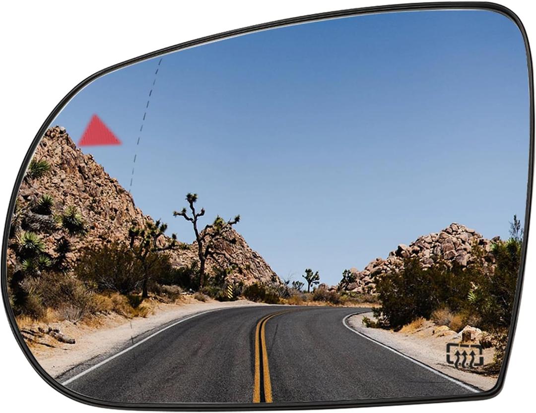 Left Driver Side Mirror Replacement for Jeep Cherokee 2014 2015 2016 2017 2018 2019, for Jeep Compass 2017 2018 2019 2020 2021 Rear View Mirrors Glass with Power Heated & Blind Spot