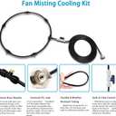 Outdoor Misting Fan Kit 27FT (8.2M) Misting Line with 5 Brass Nozzles & 3/4" Brass Adapter Instant Cooling for Patio, Garden & Outdoor Spaces