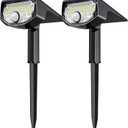 AloftSun Solar Motion Sensor Outdoor Lights,Waterproof Motion Sensor Spot Lights- 30 LED/3 Modes Solar Powered Spotlights,Landscape Lighting for Yard and Garden, Cool White,2 Pack
