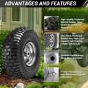 (2 Pack) RRQ 15x6.00-6nhs Lawn Mower Tires and Wheel Assembly, Replacement Riding Lawn Mower Front Tires, Compatible with John Deere Craftsman Husqvarna Lawn Mowers, 3/4" Bushings, 3" Centered Hub
