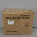 Heavy Duty Plastic Hangers 50 Pack, Space Saving Clothes Hangers, Non-Slip, 0.2 Inches Slim, 360 Swivel Silver Hook for Shirts, Sweaters & Pants, Black and Dark Gray