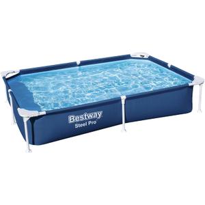 Bestway Pro 87 in. x 59 in. Rectangular 17 in. Deep Metal Frame Above Ground Pool 56545E-BW