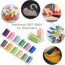 Simthread 63 Colors Polyester Compatible with Brother Embroidery Machine Thread Kit 40 Weight Compatible with Brother Babylock Janome Singer Pfaff Husqvarna Bernina Embroidery Sewing Machines 550Y