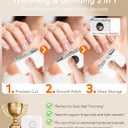 Electric Nail Clipper for Family CarePrecision Dual-Blade Trimming System Rechargeable Automatic 2-in-1 Trimmer & Polish with LED Light & Clip Storage, Safe & Ultra-Quiet for Seniors, Baby & Adults