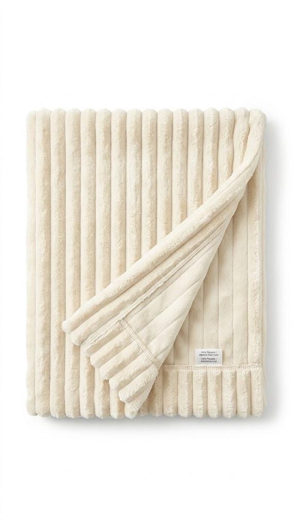 Kevin Textile Pack of 2, Christmas Soft Corduroy Solid Decorative Square Throw Pillow Covers Set Cushion Cases for Sofa Bedroom Car, Creamy White  36"x13"