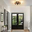 Sputnik Ceiling Light, Black Wood Farmhouse Flush Mount for Kitchen, 1 Pack