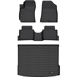 All Weather Car Floor Mats & Cargo Liner Set for Hyundai Kona 2024 2025 2026 (Not for EV) Custom Fit Floor Liners Accessories - Black