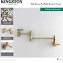 Kingston Brass KS3106AL Restoration Wall Mount Pot Filler Kitchen Faucet, Polished Nickel
