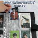A5 Kpop Photocard Binder, 6 Ring Binder Album with 200 Card Slots, PU Leather Binder Cover with Magnetic Buckle Closure for Organizing Trading Cards (Black)