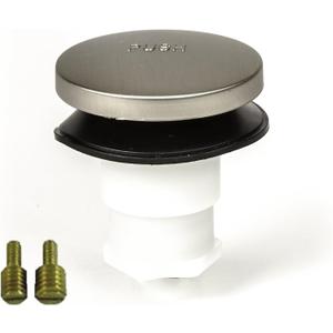 Toe Touch (Tip Toe, Foot Actuated) Bath Tub/Bathtub Drain Stopper Includes 3/8" and 5/16" Fittings Brushed Nickel, (No Hair Catcher)