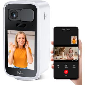 NGTeco Two Way Video Calling Camera, Elderly Baby Pet Monitor 4MP HD Indoor, Dual-Band WiFi (2.4/5GHz), 2.8" Screen, One-Touch Call, Motion Detection & Physical Lens Cover