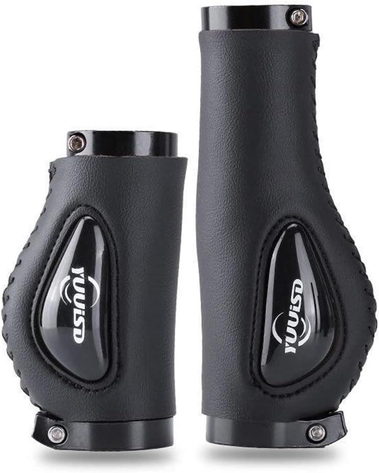 Silicone PU Leather Bicycle Handlebar Grips Sleeve Silicone Meat Ball Shock Grips Absorption Comfortable Mountain Bike Grips for Modified Mountain Bike
