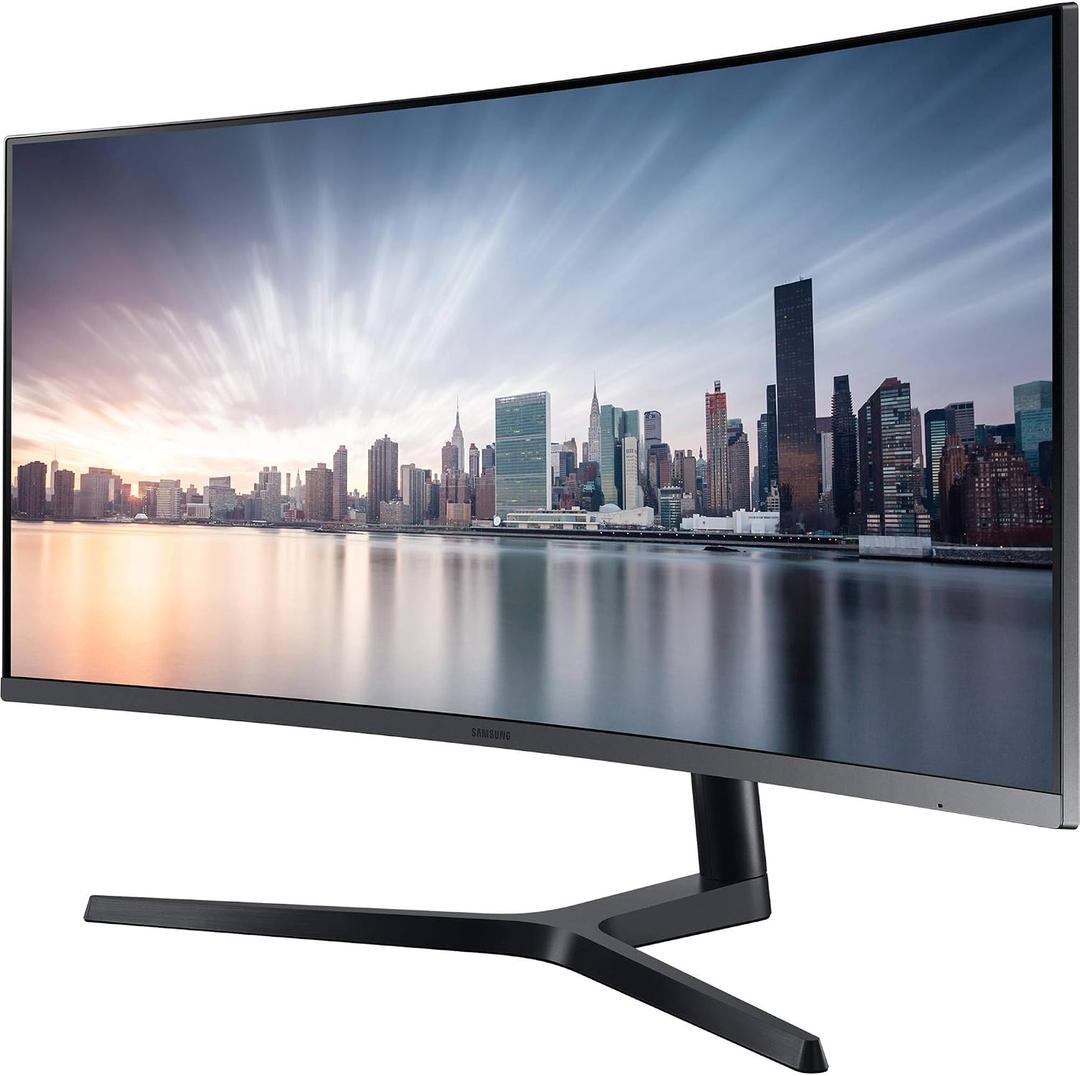 Samsung Business CH890 Series 34 inch WQHD 3440x1440 Ultrawide Curved Desktop Monitor for Business, 100 Hz, USB-C, HDMI, DP(LC34H890WGNXGO), Black/Titanium