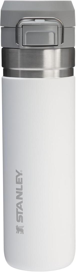 Stanley Quick Flip GO Water Bottle 24 oz | Push Button Lid | Leakproof and Packable for Travel and Sports | Insulated Stainless Steel | BPA-Free | Frost