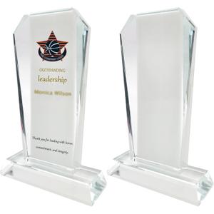 2 Pack Sublimation Crystal Blanks Sublimation Plaque Glass Blanks for Sublimation Award Trophy Photo Picture Frame Tabletop Ornaments DIY Gifts (Award)