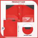 PerKoop 24 Pack Plastic Folders with 3 Prongs, Heavy Duty, Red