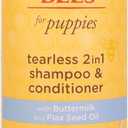 Burt's Bees for Pets Tearless Puppy 2-in-1 Shampoo and Conditioner with Buttermilk and Linseed Oil, 95% Natural Origin Formulas, Shampoo for Puppies - Gentle Puppy Shampoo Tear Free, 16 oz