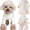 Pet Clothes for Small Medium Dogs Cat Daisy Flower Prints Dog Shirts Long Sleeve Ruffle Puppy Clothes Dog Pajamas for Chihuahua Shih Tzu Yorkie (Purple, X-Large)