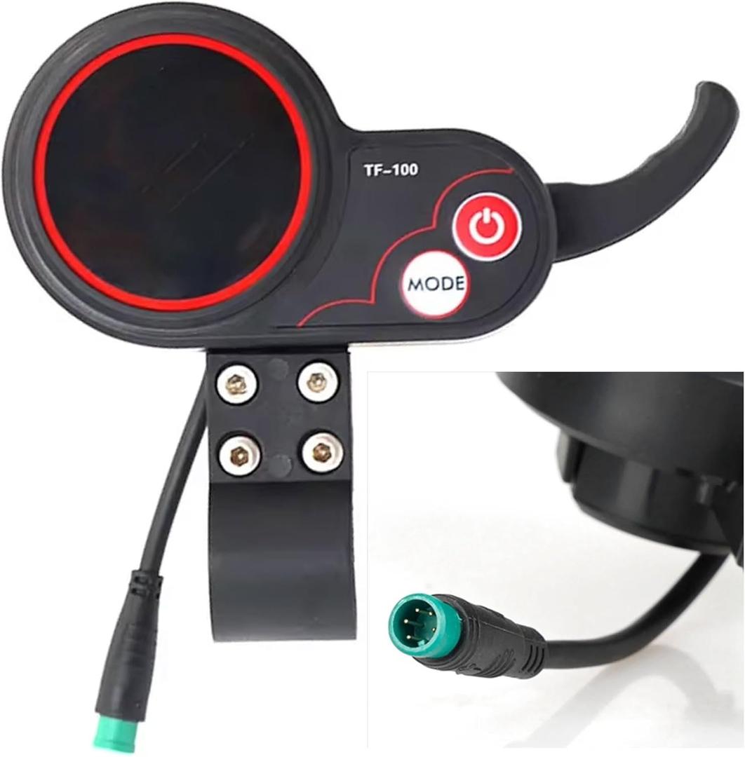 Electric Thumb Throttle Display 5pin 36V 48V 52V 60V TF-100 Electric Display Panel Compatible with KUGOO M4 Electric Scooter Controller 36/48v/60V Universal (External Connecting line Length 70in)