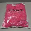 2025 Fall Cropped Sweater for Women Off The Shoulder Pullover Fluffy Knit Fashion Crop Top Holes Design (Pink, XL)