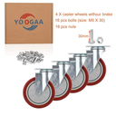YOOGAA 5" Heavy Duty Caster Swivel Caster Wheels No Noise 360 Degree Rotation Plate Caster with Screw Total Capacity 1500lbs Set of 4 Without Brake