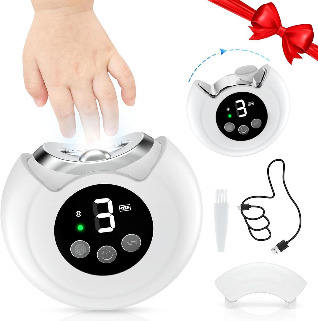 Electric Nail Clipper, Baby Nail Clipper with File & 3 Speed Gears, Baby Nail Trimmer Electric with LED Light & Storage Box, Smart Nail Clippers for Baby, Adult, Seniors