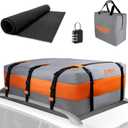 Car Rooftop Cargo Carrier Bag  20 Cubic Feet Waterproof Heavy Duty 900D Roof Bag for All Vehicles SUV with/Without Roof Rack, Car Storage Bag with Anti-Slip Mat, 6 Hooks & Luggage Lock