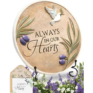 Stunning Garden Memorial Stone with Stand & Sympathy Card (10") - Artist Designed Peace Dove Amongst the Olive Branches - Ideal for Garden Decor, Memorial Gifts & Sympathy Gifts for Loss of Loved One