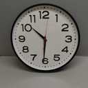 Roymnie Wall Clock 16 Inch Silent Non-Ticking Modern Clock Battery Operated Classic Simple Minimalist Analog Decorative for Kitchen, Living Room,Office, Bedroom, Bathroom (Black)