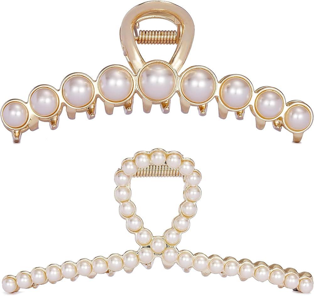 Pearl Embellished Big Loop Hair Claw Clip