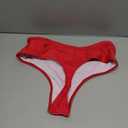 geluboao Women's Bikini Bottom Sexy V Cut High Cut Swimsuit High Waisted Bathing Suit Bottoms (Red, M)