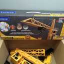 LEXiBOOK, Crosslander Pro, RC Crane, Remote-Controlled Tower Crane, Height 4.20 ft, Lifts up to 1.10 lb, Multidirectional, Sound and Light Effects, Yellow, RCP35, 27.6 inches x 50.4 inches x 16.7 inches