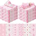 12 Pcs Spring Floral Cloth Napkins 6 Patterns Washable Dinner Tea Party Napkins Reusable Plant Floral Square Napkin Cotton Towel Decorative for Spring Wildflower Party (Pink Flowers)