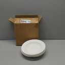 DOWAN Soup and Pasta Bowls Set of 4, White Porcelain Wide Rim Salad Plates, 20 Ounces, Microwave & Dishwasher Safe