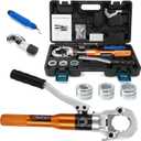 Copper Pipe Crimping Tool - with 1/2", 3/4", 1" Jaws, Copper Tube Fittings Hydraulic Pipe Crimping Tool for Pro Press, Viega Copper Pipe Fittings