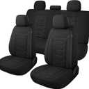 CAROMOP Breathable Car Seat Covers Full Seats,3D Air Mesh Cloth Seat Covers for Cars, Split Bench Compatible Car Interior Covers, Universal Fit Most Car Sedan Truck SUV(Black)