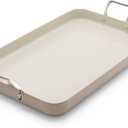 GreenPan 18" x 11" Double Burner Griddle Pan, Hard Anodized Healthy Ceramic Nonstick PFAS-Free, Stainless Steel Handles, Stovetop Cooking, Dishwasher Safe, Oven & Broiler Safe Cookware, Taupe