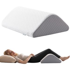 Knee Wedge Pillow 8'' for Post-Surgery Recovery-Leg Elevation Support for Sleep Position, Alleviating Lower Back & Hip Pain Enhancing Circulation in Ankles Legs Triangle Pillow with Removable Cover
