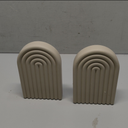Heavy Book Ends Set of 2, Concrete Bookends for Shelves and Bookshelf Decor, Stylish and Durable Decor, Minimalist Book Ends for Shelves, Perfect for Home and Office, Color Gray