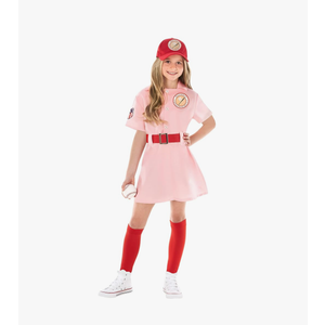 Morph - Pink Baseball Player Costume For Kids, Softball Halloween Costumes For Girls, Movie Character, Size S