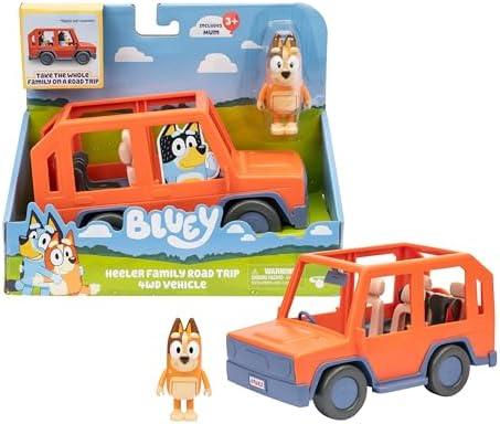 Bluey Heeler Family Road Trip Big Car Toy, Articulated, Customizable Interactive Toddler Toy Car with 2.5” Chilli Figure, Toddler Cars for Ages 3+