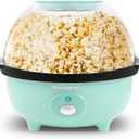 Elite Gourmet EPM330M Automatic Stirring 12-cup Popcorn Maker Popper, Hot Oil Popcorn Machine w/Measuring Cap & Built-in Reversible Serving Bowl, Great for Home Party Kids, Safety ETL Approved, Mint