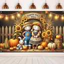 Happy Fall Y'all Backdrop Banner Autumn Thanksgiving Harvest Holiday 71x43 Inchs Fall Scarecrow Sunflower Banner Autumn Thanksgiving Outdoor Indoor Party Decor