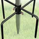 Garbuildman Pole Stabilizer Stand Base with 4 Prongs for Outdoor Bird Feeder Pole, In-Ground Support Applies to 0.74 to 1.1 Shepherds Hook, Black, 1 Pack, Measure Before Purchase