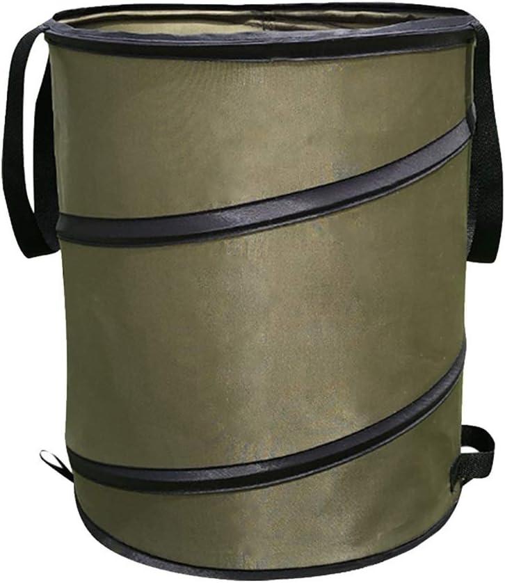 Newooh Collapsible Garden Waste Bag Oxford Cloth Bucket Reusable Container with 2 Carrying Handle for Garden Collecting Leaves 37.8 L