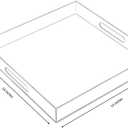 Clear Sturdy Acrylic Serving Tray with Handles - 14x14Inch - Coffee, Appetizer, Breakfast, Butler Tray - Kitchen Countertop & Makeup Drawer Organizer